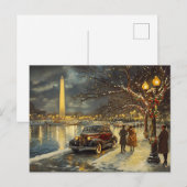 Washington DC Christmas Briefkaart  Retro (Voorkant / Achterkant)