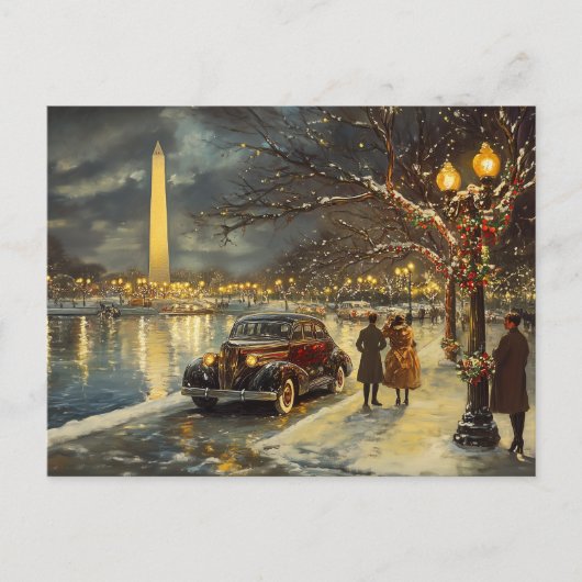 Washington DC Christmas Briefkaart  Retro (Voorkant)