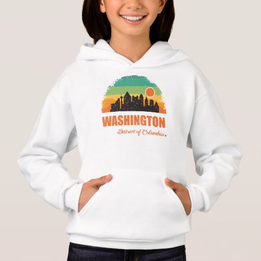 Washington DC City Skyline  Retro Sunset (Voorkant)
