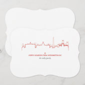Washington DC Cityscape Holiday Card Feestdagenkaart (Voorkant / Achterkant)