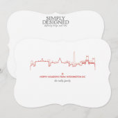 Washington DC Cityscape Holiday Card Feestdagenkaart (Voorkant / Achterkant)