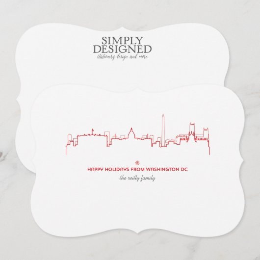 Washington DC Cityscape Holiday Card Feestdagenkaart (Voorkant / Achterkant)