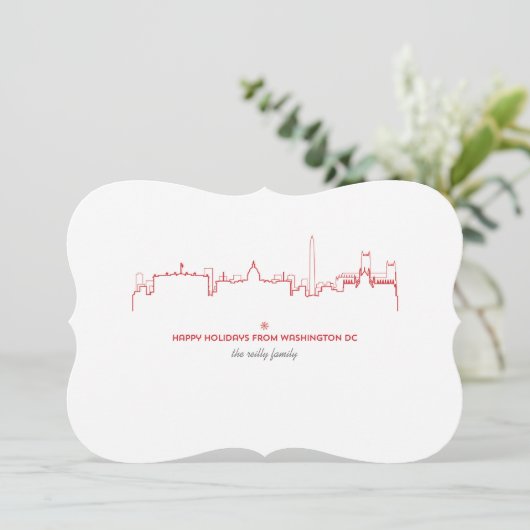 Washington DC Cityscape Holiday Card Feestdagenkaart (Staand voorkant)