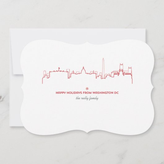 Washington DC Cityscape Holiday Card Feestdagenkaart (Voorkant)