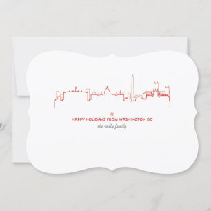 Washington DC Cityscape Holiday Card Feestdagenkaart