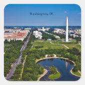 Washington DC cityscape Vierkante Sticker (Voorkant)