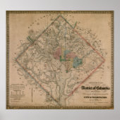  Washington DC Civil War Defences Map (1864) Poster (Voorkant)