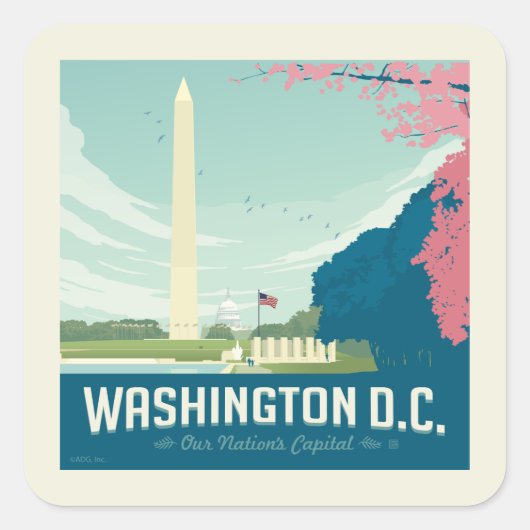 Washington DC | De hoofdstad van ons land Vierkante Sticker (Voorkant)