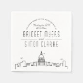 Washington DC Deco Skyline | Weddenschap Servet (Voorkant)