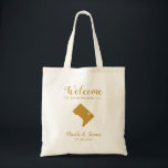Washington DC Destination Wedding Welcome Bag Tas<br><div class="desc">Het weekend van de bruiloft heet cadeautas voor gasten uit de stad voor je bruiloft,  met afbeelding van Washington DC,  met hart dat je op de precieze locatie kunt plaatsen. Vul tas met je favoriete godies.</div>