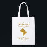 Washington DC Destination Wedding Welcome Bag Tas Boodschappentas<br><div class="desc">Het weekend van de bruiloft heet cadeautas voor gasten uit de stad voor je bruiloft,  met afbeelding van Washington DC,  met hart dat je op de precieze locatie kunt plaatsen. Vul tas met je favoriete godies.</div>