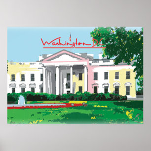 Washington DC - Digitaal schilderij in White House Poster