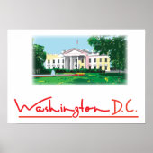 Washington DC - Digitaal schilderij in White House Poster (Voorkant)
