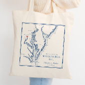 Washington DC Elegant Navy Bruiloft Welkom Tote Bag