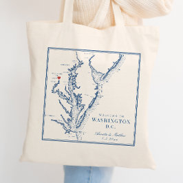 Washington DC Elegante Trouwbegroeting in Marinebl Tote Bag