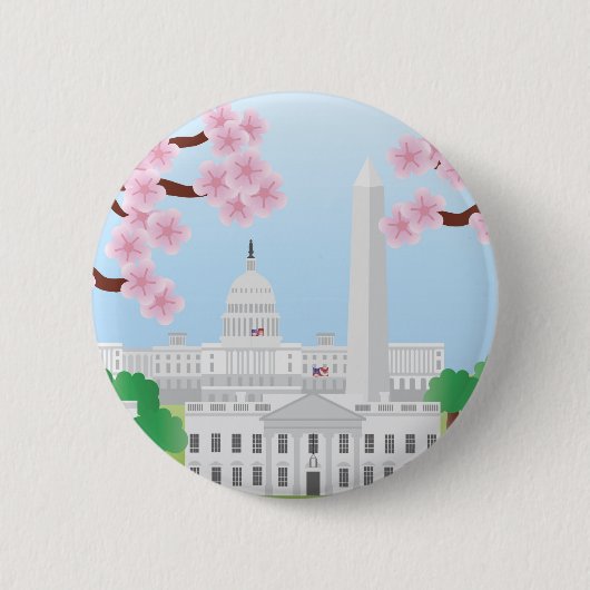 Washington DC en Cherry Blossom Button (Voorkant)