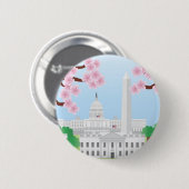 Washington DC en Cherry Blossom Button (Voorkant /achterkant)