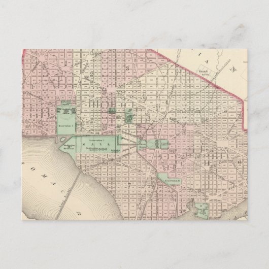 Washington DC en Georgetown Briefkaart (Voorkant)