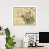 Washington DC Environs Map door Silversparre 1887 Poster (Thuiskantoor)
