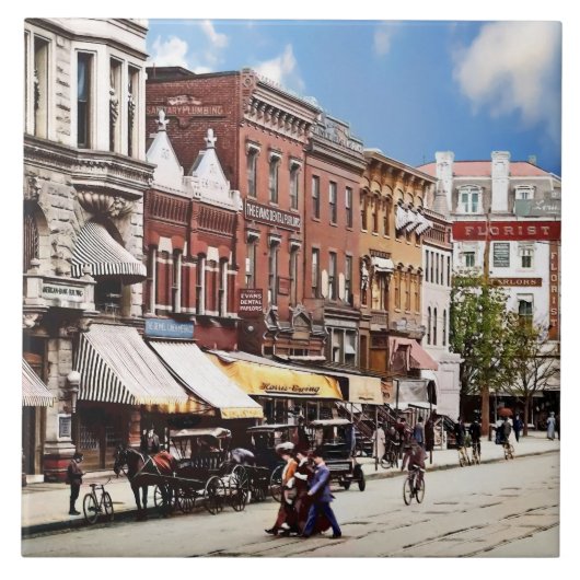 Washington DC - F St. circa 1906 Tegeltje (Voorkant)