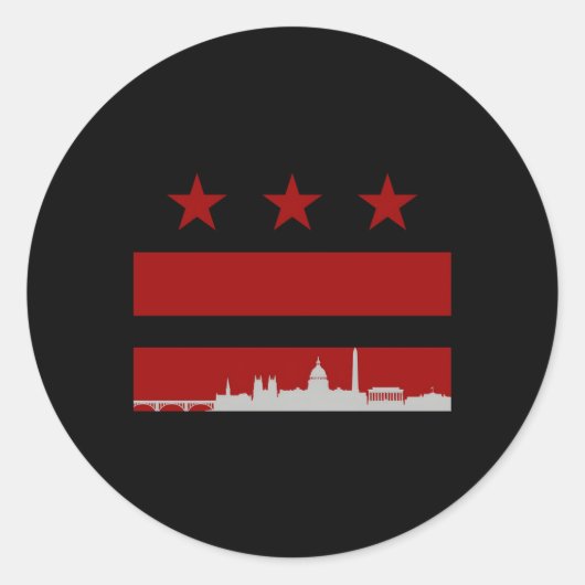 Washington DC Flag Ronde Sticker (Voorkant)