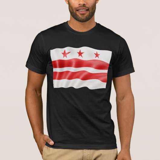 Washington DC Flag Waving — District of Columbia T-shirt (Voorkant)