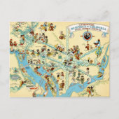 Washington, DC. Funny VintageMap Briefkaart (Voorkant)