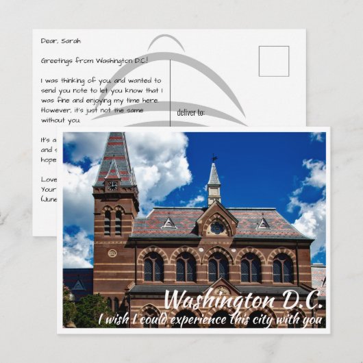 Washington DC Gallaudet University Briefkaart (Voorkant / Achterkant)