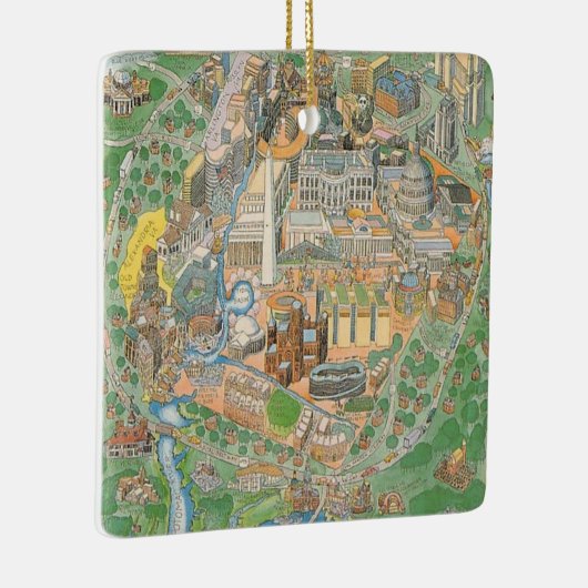 Washington DC Geïllustreerd Ornament (Rechts)