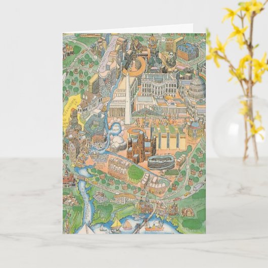 Washington DC Geïllustreerd overzicht Kaart (Gele Bloem)