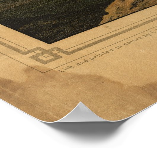 Washington DC Georgetown Antiek Panoramic Map Poster (Hoek)