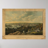 Washington DC Georgetown Antiek Panoramic Map Poster (Voorkant)