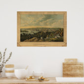 Washington DC Georgetown Antiek Panoramic Map Poster (Keuken)