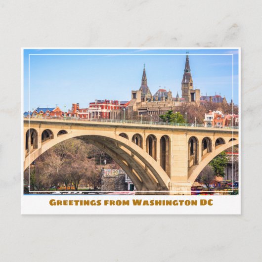 Washington DC Georgetown met Bridge Briefkaart (Voorkant)
