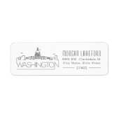 Washington DC gestileerde skyline | Etiket (Voorkant)