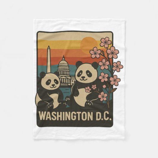 Washington Dc gezinsreis grappige panda dierentuin Fleece Deken (Voorkant)