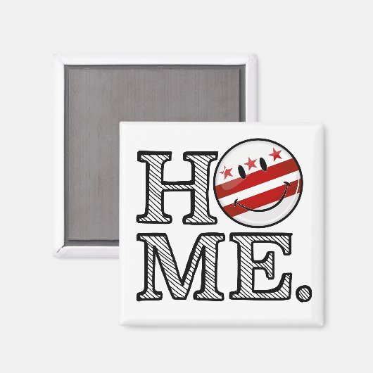 Washington DC Glimlachende vlag Huis Magneet (Voorkant / Achterkant)