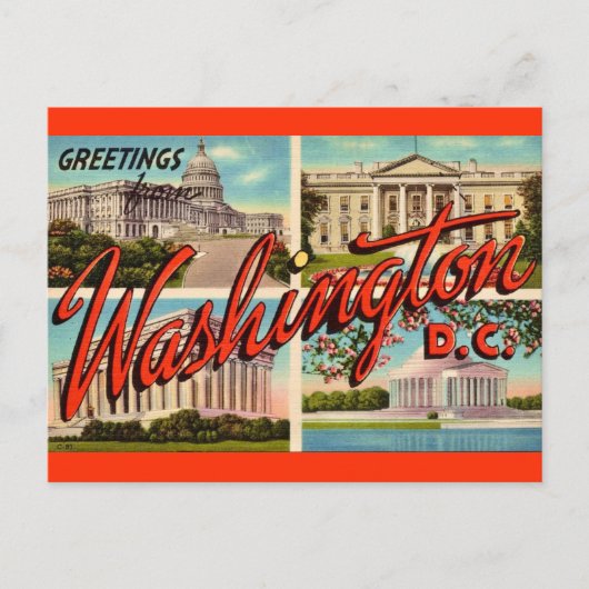 Washington DC Groeten Ansichtkaart Briefkaart (Voorkant)