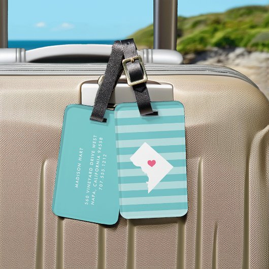 Washington DC Heart | geboortestad Bagagelabel