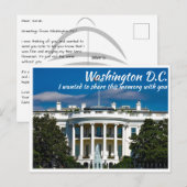 Washington DC Het Witte Huis Briefkaart (Voorkant / Achterkant)