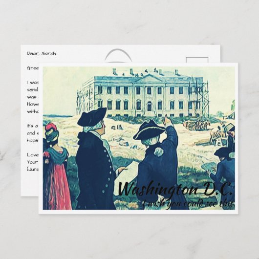 Washington DC Het Witte Huis construeren Briefkaart (Voorkant / Achterkant)