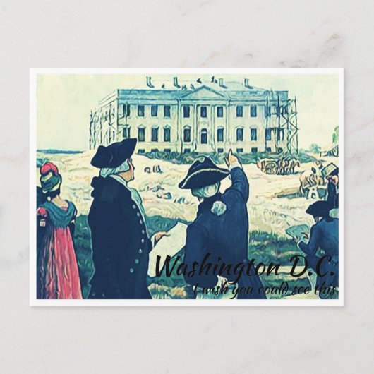Washington DC Het Witte Huis construeren Briefkaart (Voorkant)