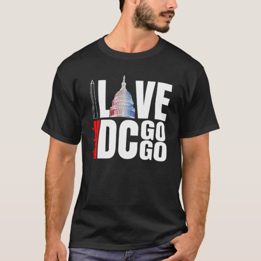 Washington DC I Love Go Music 13 T-shirt (Voorkant)