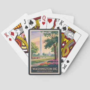 Washington DC Illustratie Reis Kunst Vintage Pokerkaarten