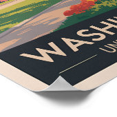 Washington DC Illustratie Reis Kunst Vintage Poster (Hoek)