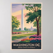 Washington DC Illustratie Reis Kunst Vintage Poster (Voorkant)