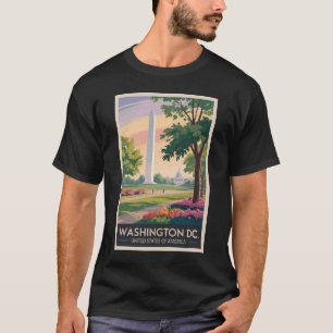 Washington DC Illustratie Reis Kunst Vintage T-shirt