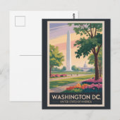 Washington DC Illustration Travel Art Vintage Briefkaart (Voorkant / Achterkant)