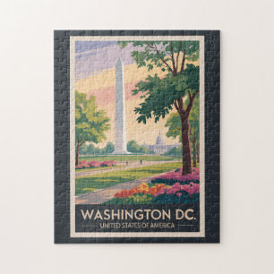 Washington DC Illustration Travel Art Vintage Legpuzzel