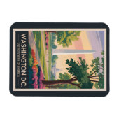 Washington DC Illustration Travel Art Vintage Magneet (Horizontaal)
